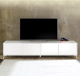 Mobili Porta TV moderno 4 ante in finitura Bianco Lucido