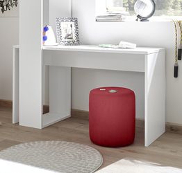 999SC - Libreria cameretta o Soggiorno con scrivania, Design Moderno Pulito  ed Essenziale 177x90x58,2 - Rosso