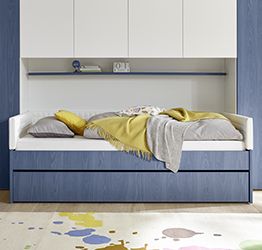 Letto per armadio ponte 90 x 200 colore Blu