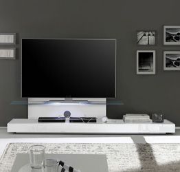 Mobile porta TV Moderno di Design, Bianco Lucido
