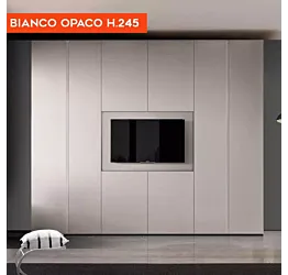 Armadio con vano tv, Bianco opaco