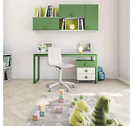 scrivania bianca e verde