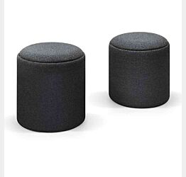 coppia pouf grigi in tessuto moderni