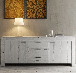Credenza madia 2 ante 3 cassetti shabby chic scontata
