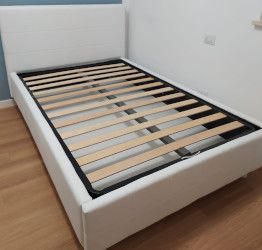 Moderno Letto Singolo serie Shock, Ecopelle Bianco