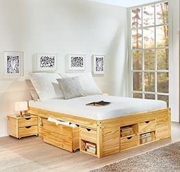 Letto con cassetti  e comodino incluso 