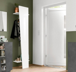 Arredodacasa.com Mobile Da Ingresso Nero E Rovere Chiaro Moderno Di Nuova  Generazione Appendiabiti Innovativi. Mobiletto Con Contenitore Con Specchio  Ripiani E Ganci Attaccapanni IU18 : : Casa e cucina