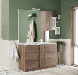 Mobile da bagno 3 cassetti, finitura Mercure Made in Italy