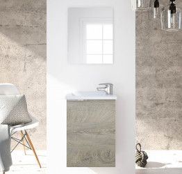 Composizione da bagno composta da lavabo di 40 cm con chiusura ammortizzata