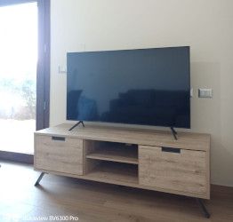 Moderno Mobile porta tv alto, porta tv "Wood" Moderno di Design, 156x51 cm