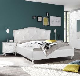 Letto 120 Gallipoli Gihome ® ecopelle bianco nero moderno piazza e