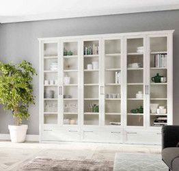 Elegante, funzionale e spaziosa Libreria, 6 ante, colore bianco