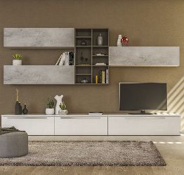 Parete attrezzata moderna  disponibile in diverse finiture, Made in Italy