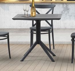 Tavolino quadrato 80 x 80 da esterno, color grigio antracite