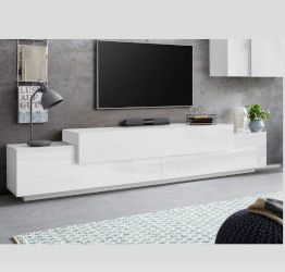 Innovativo Porta TV moderno L.240, colore Bianco