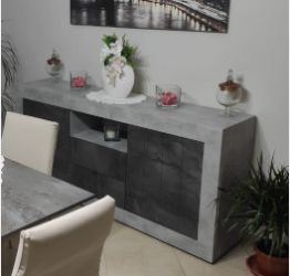 Madia moderna cemento e ossido con 2 ante e 2 cassetti
