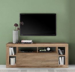 Porta TV moderno 1 ribalta, finitura Mercure, Made in Italy