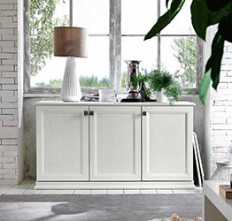 Credenza classica per soggiorno con 3 ante  in finitura Bucaneve