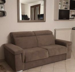 Divano letto moderno Kilimangiaro sfoderabile a 2 posti finitura Grigio