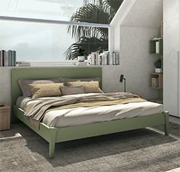 Letto matrimoniale moderno in finitura Oliva