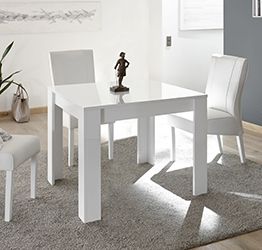 Tavolo quadrato moderno in finitura  bianco lucido 