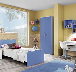 Cameretta completa Blu con letto singolo