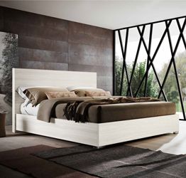 Letto matrimoniale legno, finitura Bianco altea