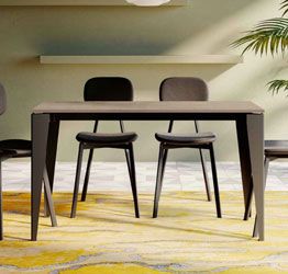 Tavolo di design L.160 allungabile, colore argilla, Made in Italy