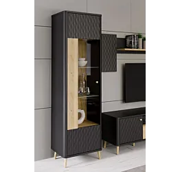 vetrina finitura rovere mauvella e nero