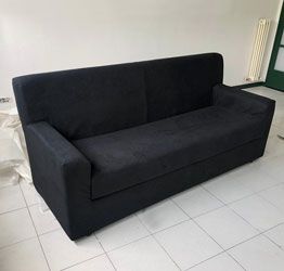 ACQUISTA ANCHE TU Divano letto con tessuto sfoderabile Nero a 3 posti