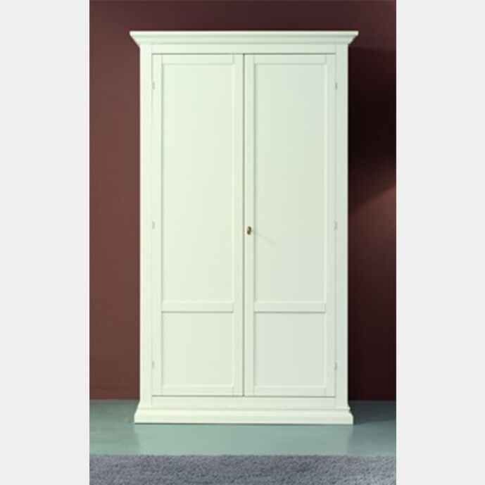 Armadio due ante in legno, finitura latte – 114x197 cm