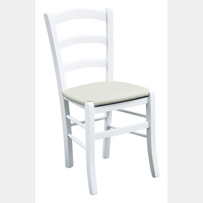 Sedia in finitura laccato bianco con fondino crema Zenzero Shop
