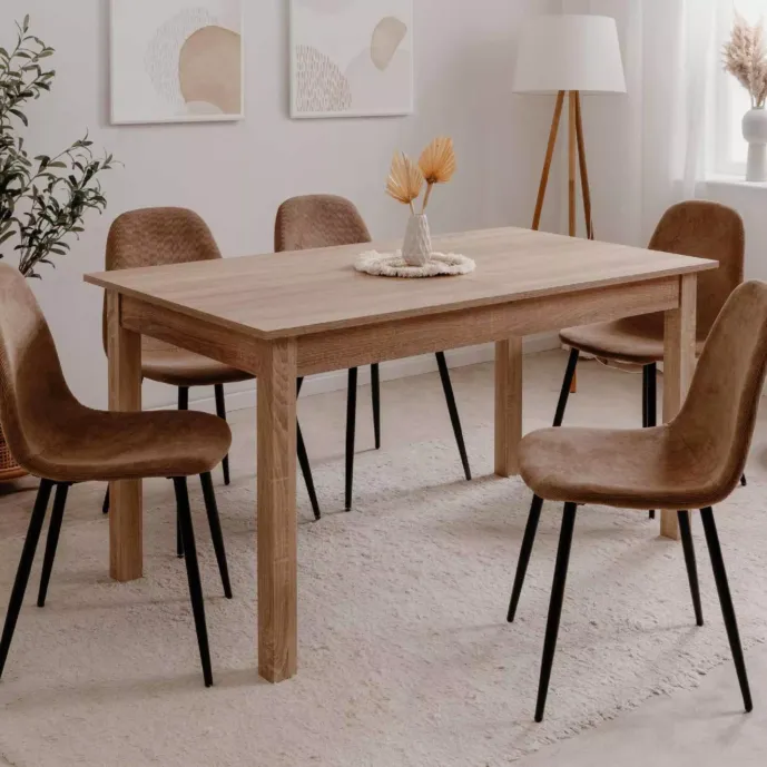 Tavolo allungabile stile nordico, finitura Quercia 120 x 70