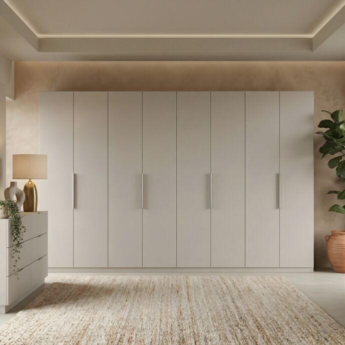 Armadio 8 ante, finitura Cashmere, L.364