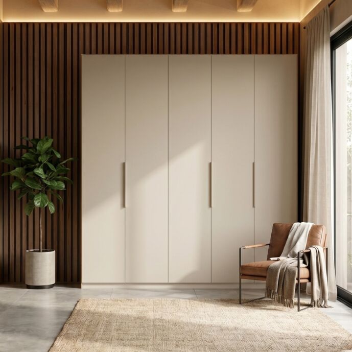 Armadio 5 ante, finitura Cashmere, L.228