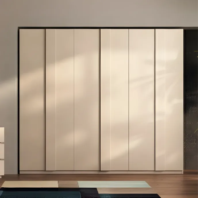 Armadio battente 6 ante, finitura Cashmere, L.273 H.240