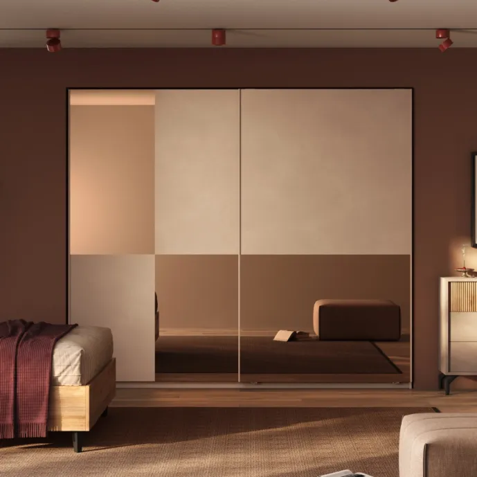 Armadio Cashmere con specchi, 2 ante scorrevoli