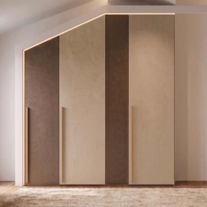 Armadio mansarda 4 ante, Bronzo e Sandstone, L.199