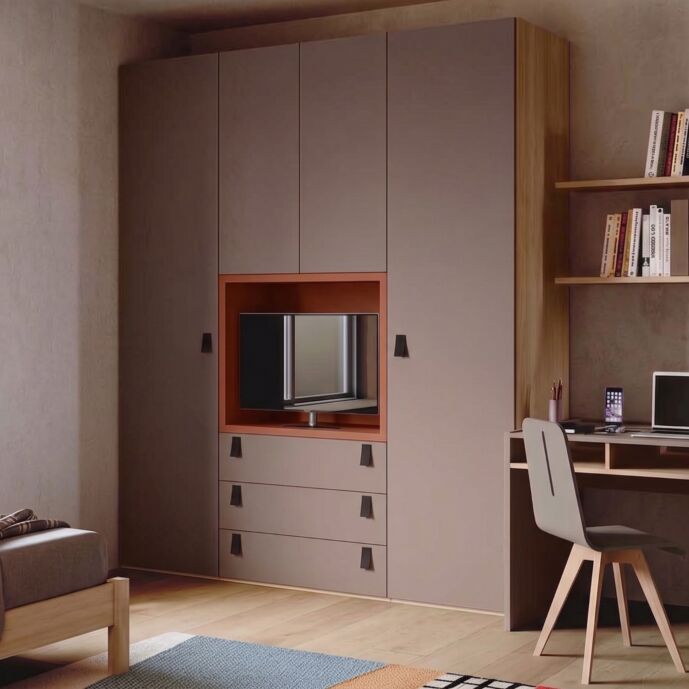 armadio moderno con vano tv