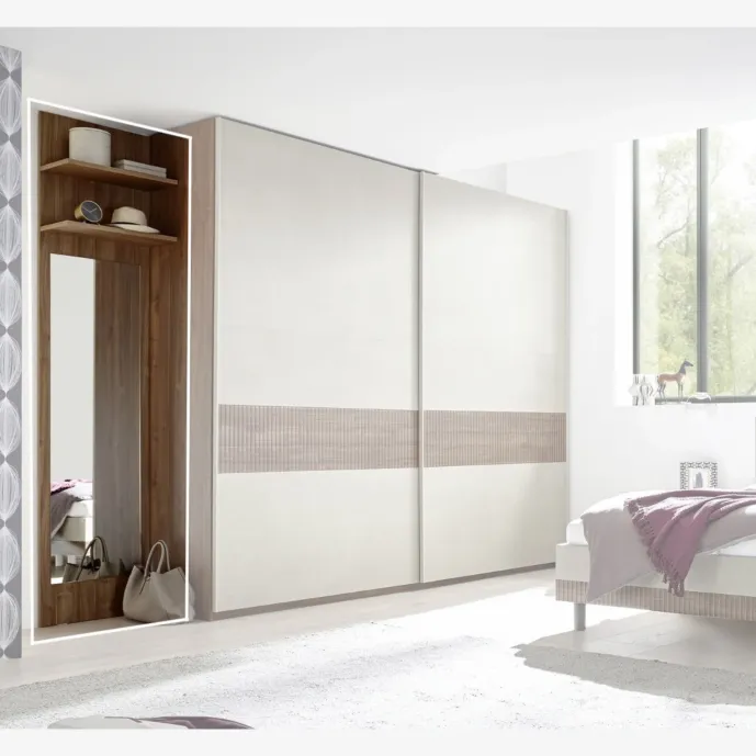 Boiserie con specchio e mensole, Noce scuro