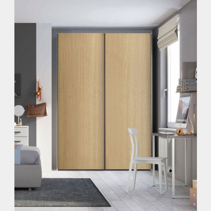 Armadio 2 ante scorrevoli H.257 L.178, finitura Royal Oak