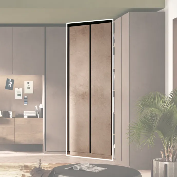 Cabina spogliatoio per camere da letto, finitura Bronzo e Antracite