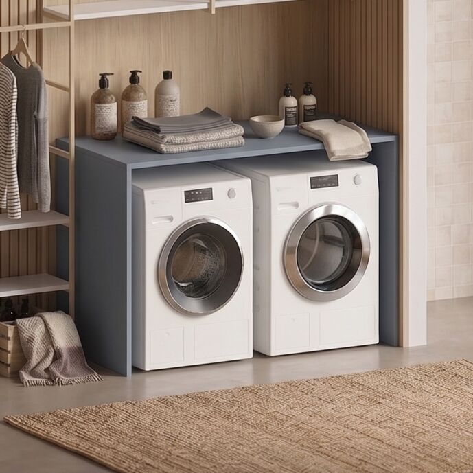 Piano di lavoro per lavanderia, finitura Cadaques, L.150