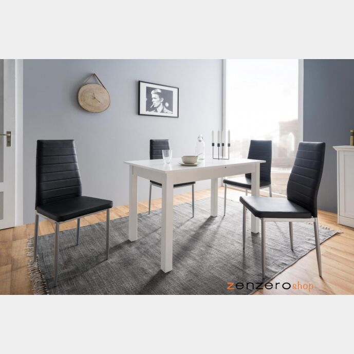 Tavolo di design allungabile L.120 in finitura Bianco opaco