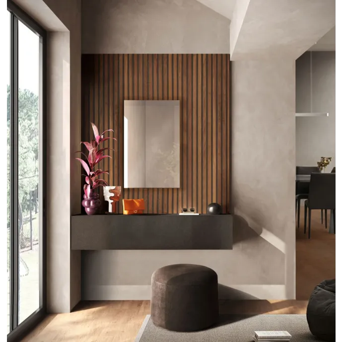Ingresso con specchio, ribalta e boiserie, Lava e Mercure cannettato, L.138