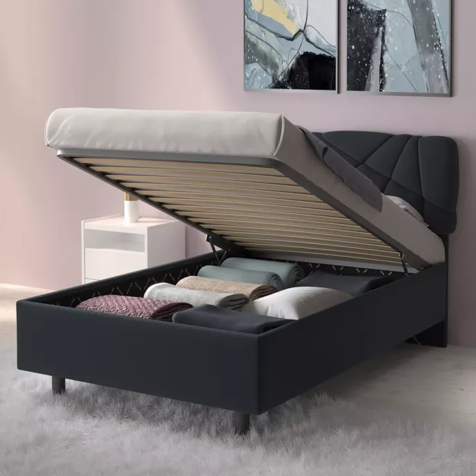 letto piazza e mezzo grigio antracite