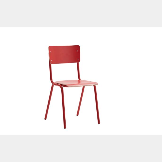 Sedia con fusto rosso con seduta e schienale Rosso
