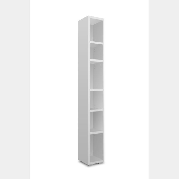 Libreria salvaspazio alta, 5 ripiani, finitura Bianco opaco 