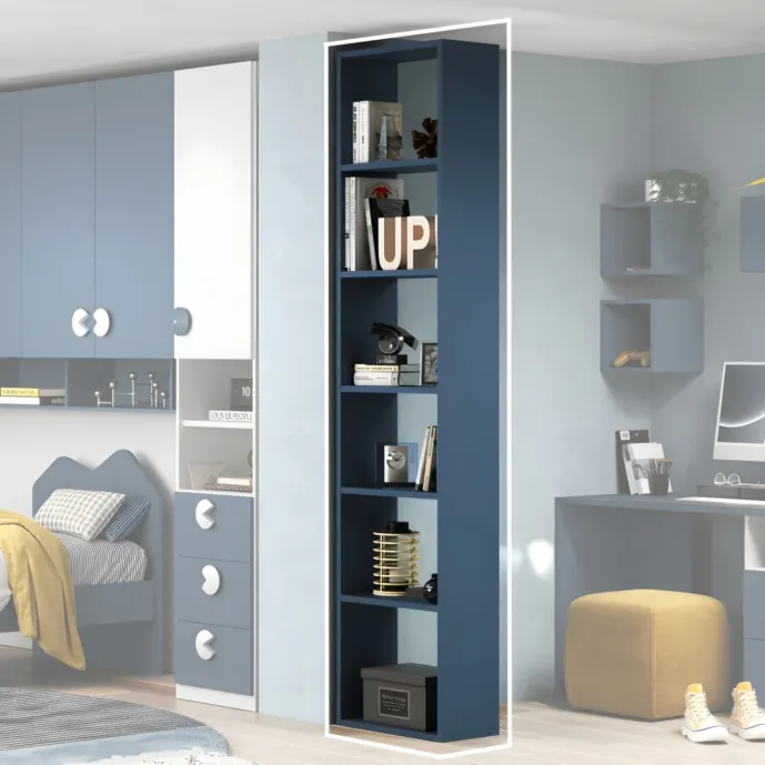 Libreria 5 ripiani, L.55 H.240, Blu navy