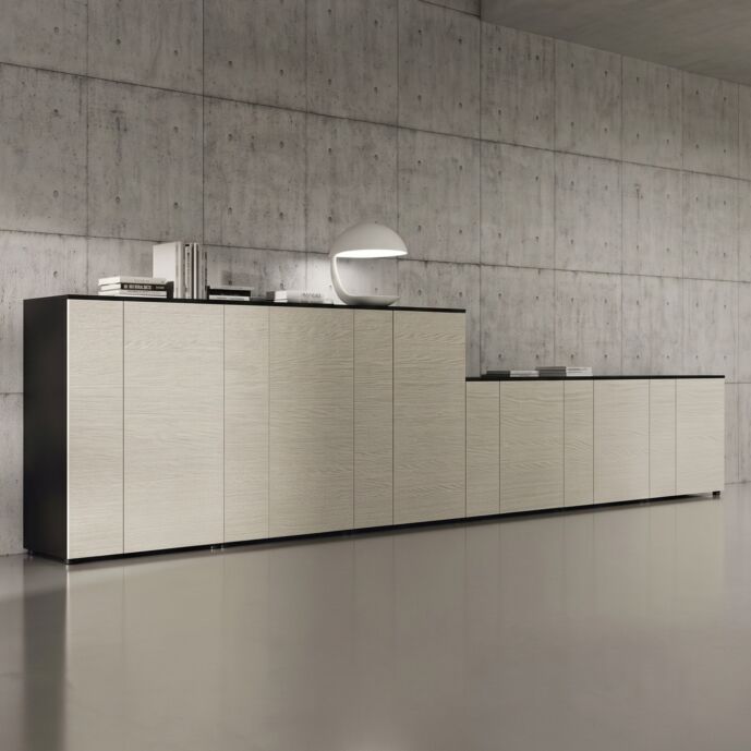 Mobile da ufficio Rovere portofino e Nero, L.540